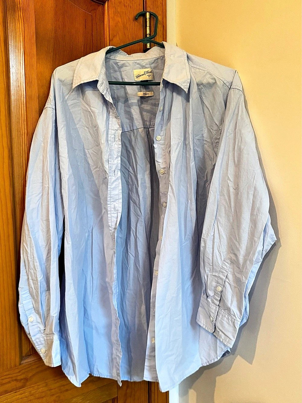 Universal Threads Oversized Fit Color Block Button Down Blue XXL Like New
